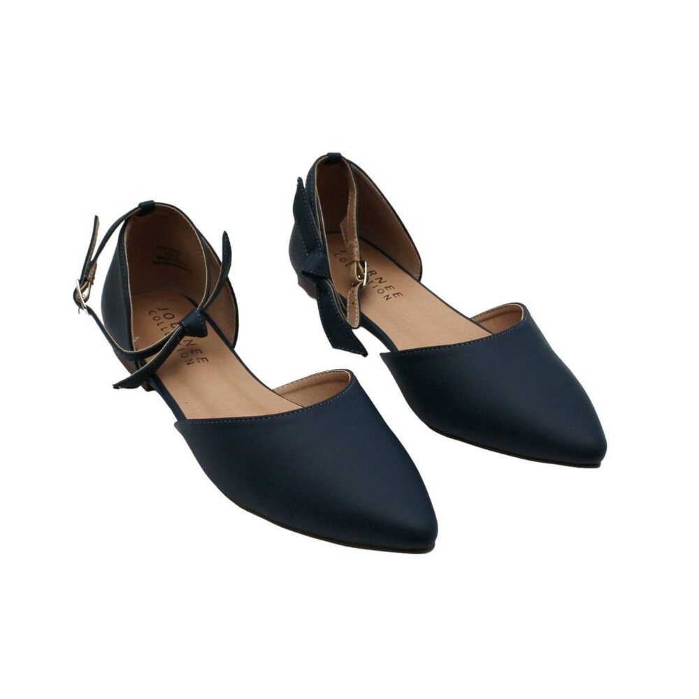 Journee Collection Blue Vielo Flats - Picture 1 of 7